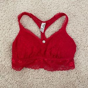 SOLD DKNY red lace racerback bralette